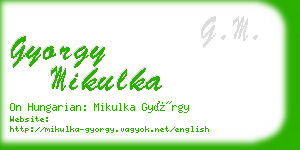 gyorgy mikulka business card